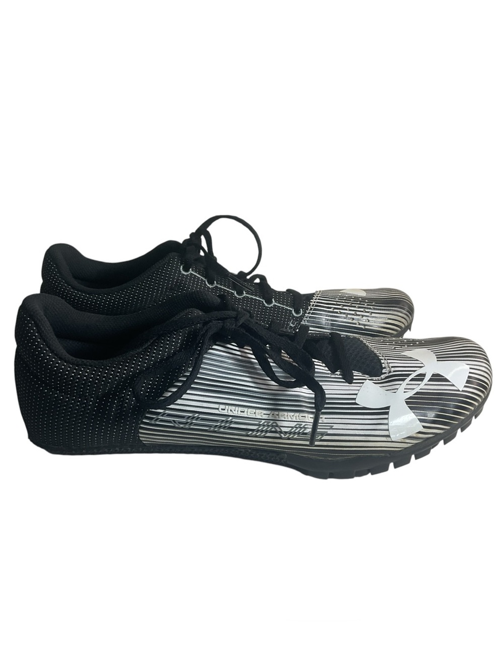 Under Armour Kick Sprint Track Spikes Cleats Black White 1273939-100 Men’s 11.5